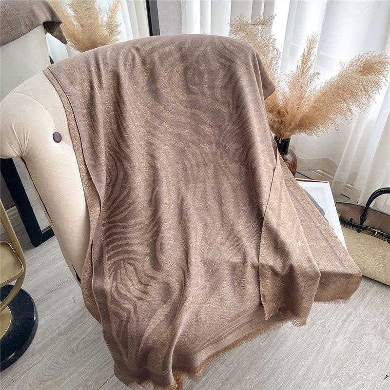 FurDecoration - Wholesale Scarf - Women's - Faux Wool Fringe Print Scarf3