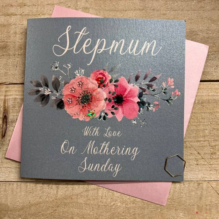 White Cotton Cards - Wholesale Mother’s Day card - Stepmum - On Mothering Sunday (M25-9-Sm)