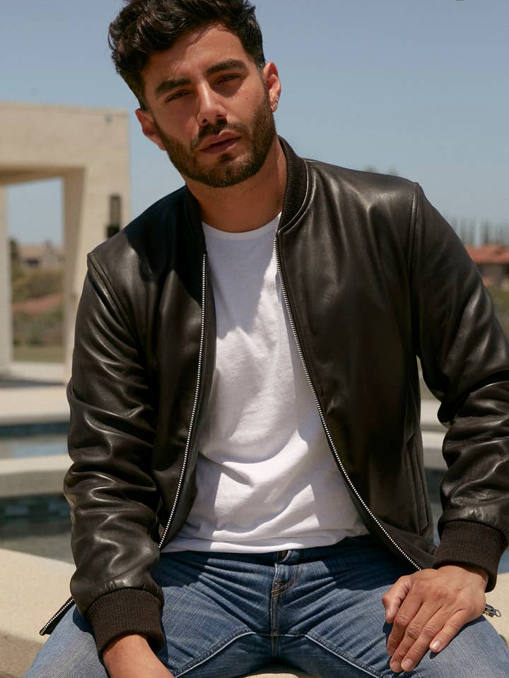 ALLSANTAELLA - Wholesale Leather Jacket - Men's - CARLO BOMBER JACKET5