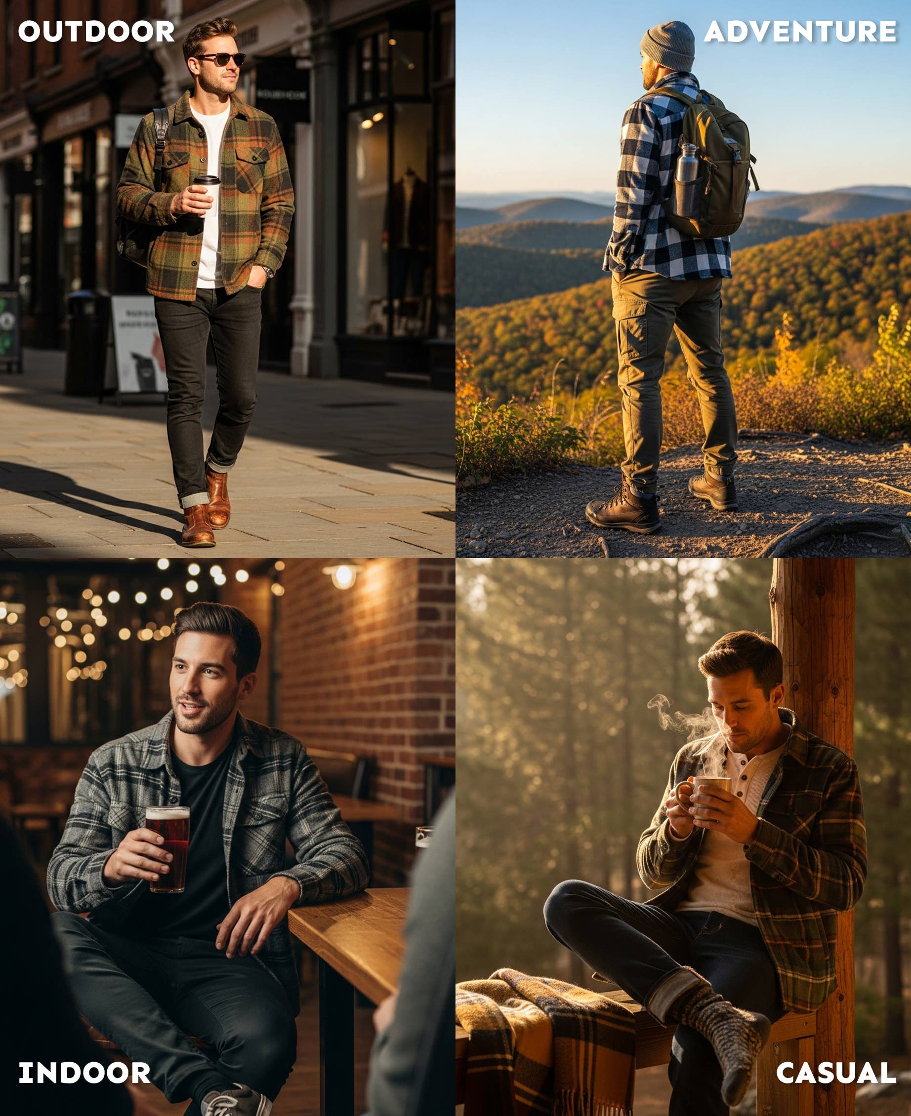 I-Wear Brands - Vente Chemise à col boutonné – homme - Veste-chemise en flanelle pour homme 100 % coton6