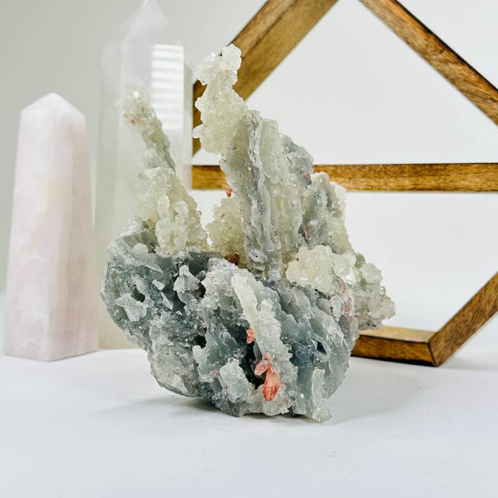 Rock Paradise - Wholesale Spiritual Stone/Crystal - Large Apophyllite with Stilbite Crystal Cluster Rare Find1