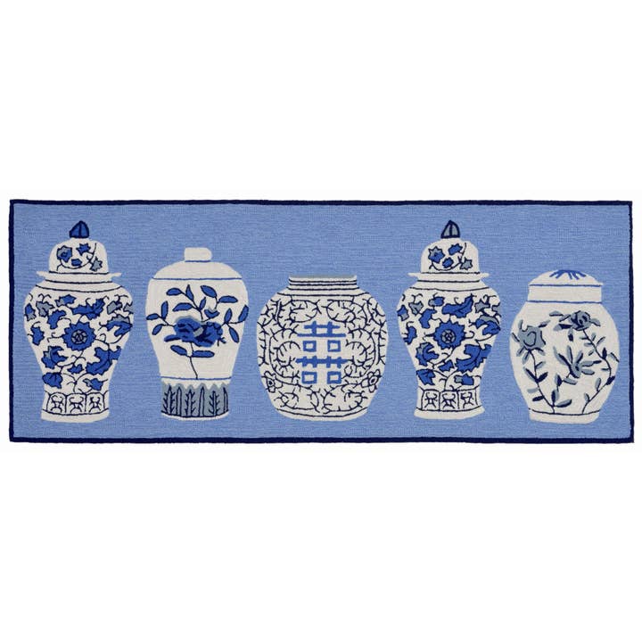 Blue Frontporch Ginger Jars Indoor/Outdoor Rug for wholesale on Faire