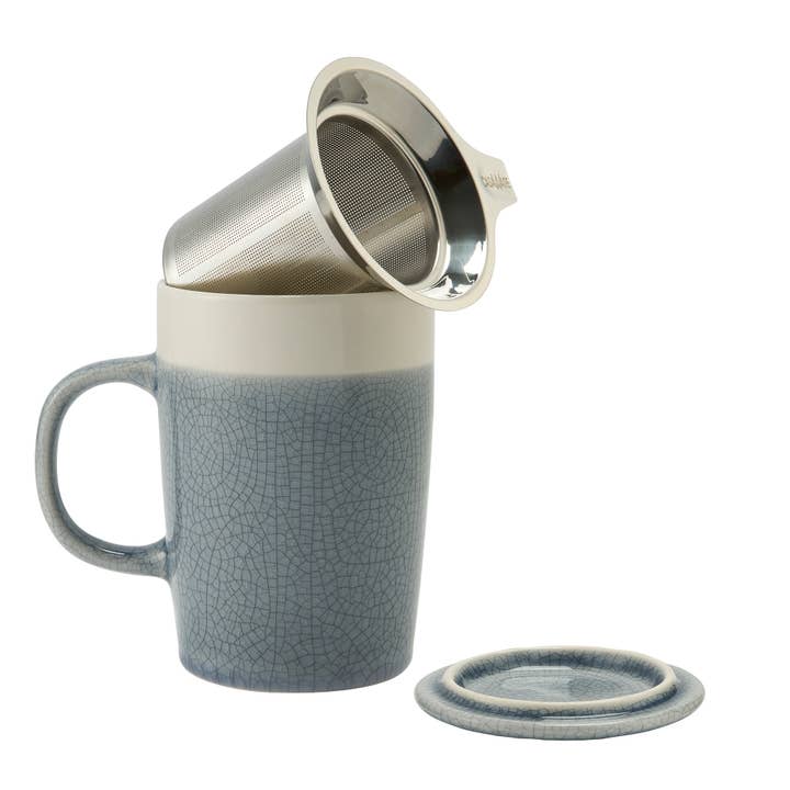 CasaWare - Wholesale Tea Pot - 16 oz Crackle Glaze Tea Infuser Mug