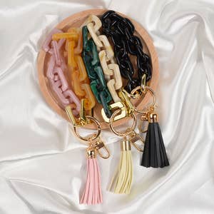 30pcs Leather Tassel Keychain Charms Bulk with 30pcs Jump Rings for  Bracelets Acrylic Key Chain Blanks Jewelry Making
