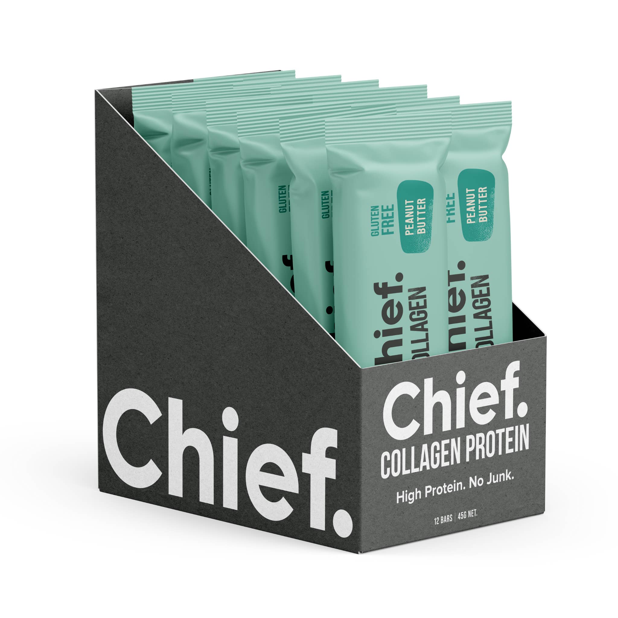 Chief Nutrition USA - Wholesale Snack Bar - Collagen Protein Bar - Peanut Butter (12 bars)