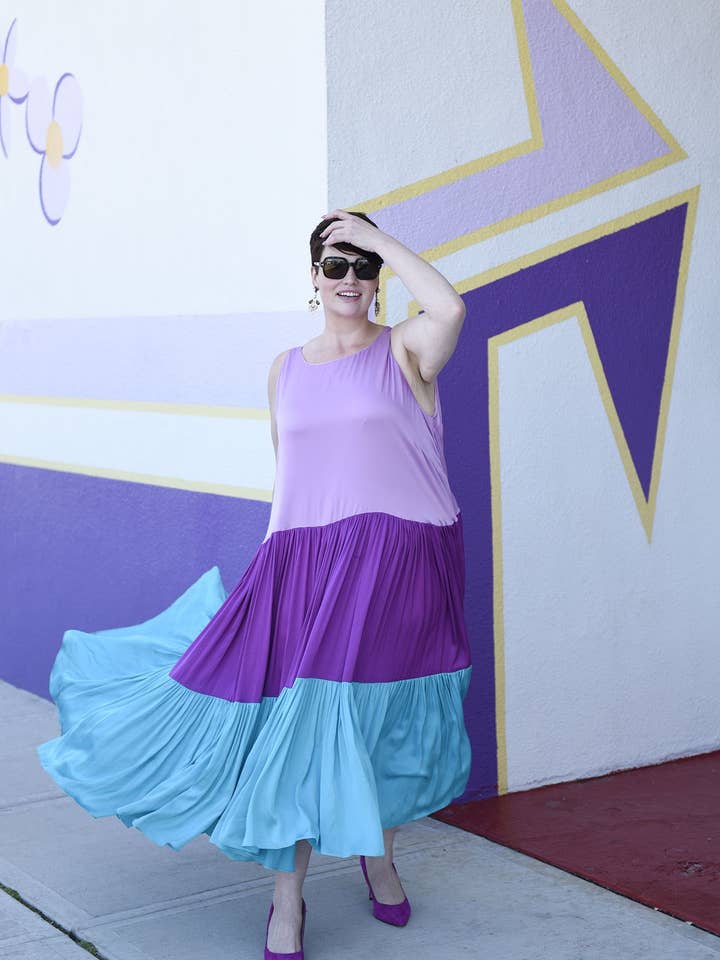 Whitley Color Blocked Midi Dress for wholesale by Mayes NYC