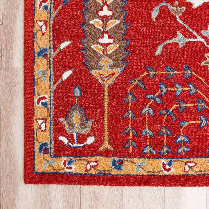 LR Home - Wholesale Area Rug - Traditional Tree of Life Organic Wool Indoor Area Rug