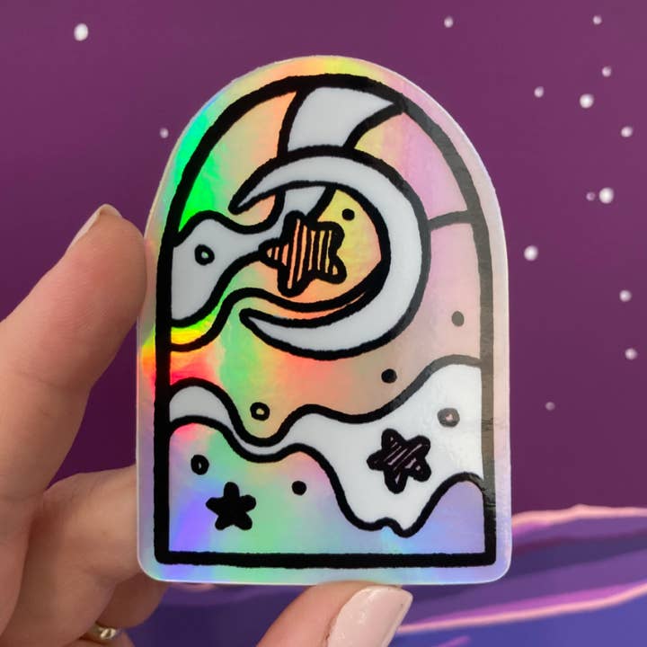 Holo Moon Sticker for wholesale by Studio Dodge