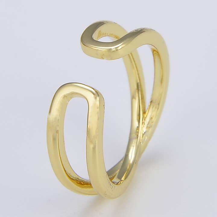 Simple Infinity Gold Ring, RG077 for wholesale by Beads Creation