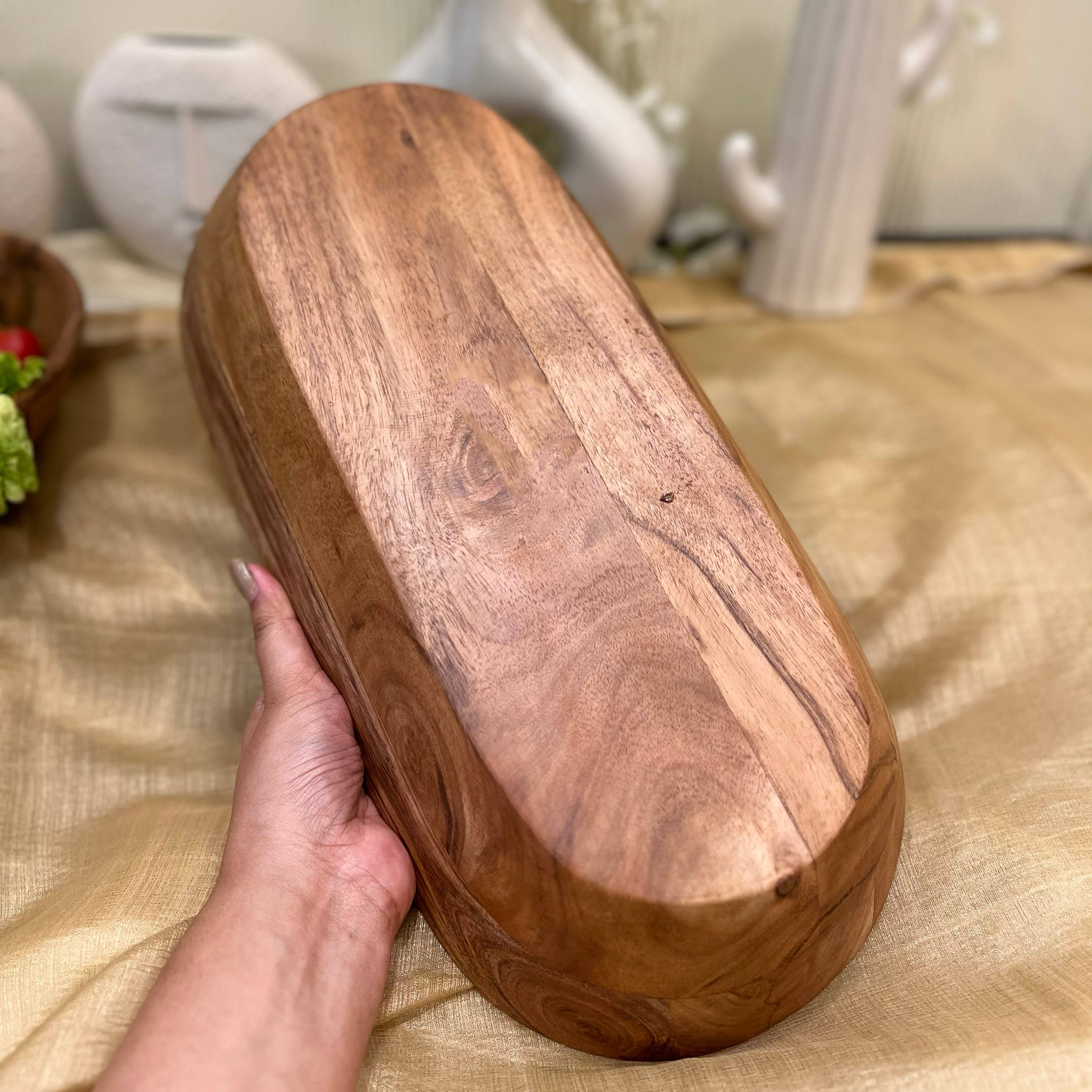 LuxeDesigns Co LLC - Vendita all'ingrosso Ciotole/Piatti decorativi - Grande ciotola per pasta in legno intagliato a lungo, ciotole in legno fatte a mano14