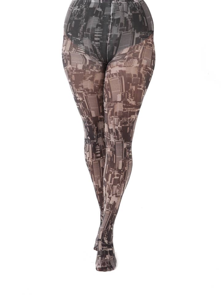 Skyline Printed Tights for wholesale by Pamela Mann