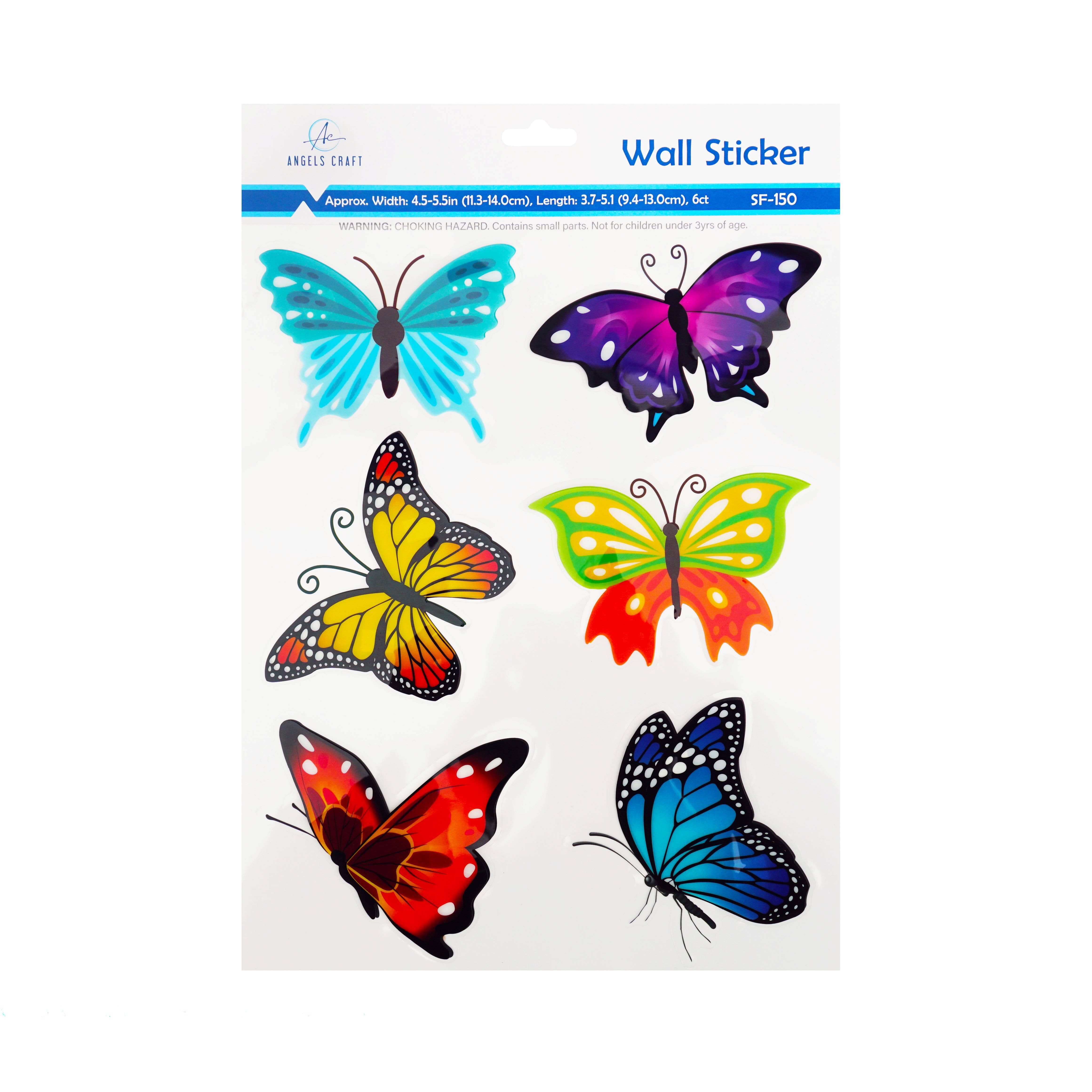 Angels Craft – wholesale Wall decal/stickers – 3D Wall Stickers 11in. x 13.5in. - Butterfly1