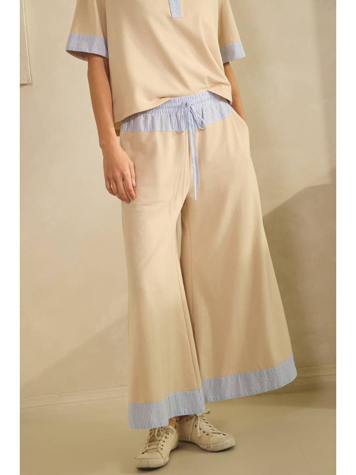 Oddi - Wholesale Top & Pant Set (NOT Loungewear) - Women's - Contrast-trim Henley Top And Pants Set5