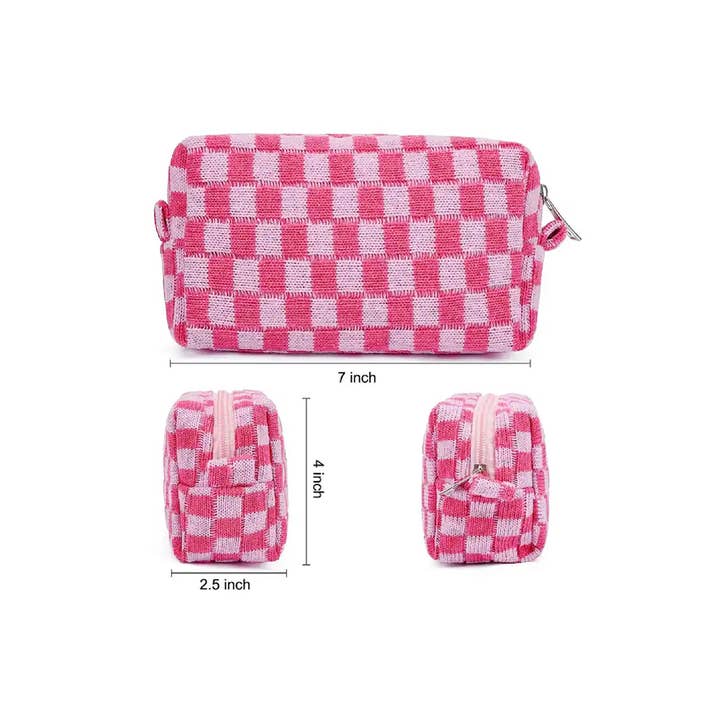 Vanilla Monkey - Wholesale Makeup/Cosmetic Bag - Checkered Makeup Cosmetic Pouch Bag