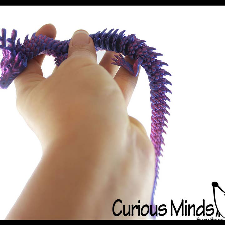 Curious Minds Toys - Wholesale Fidget Toy - Kids - 1 - 3D Printed Large 12" Dragon Wiggle Articulated Jointed M2