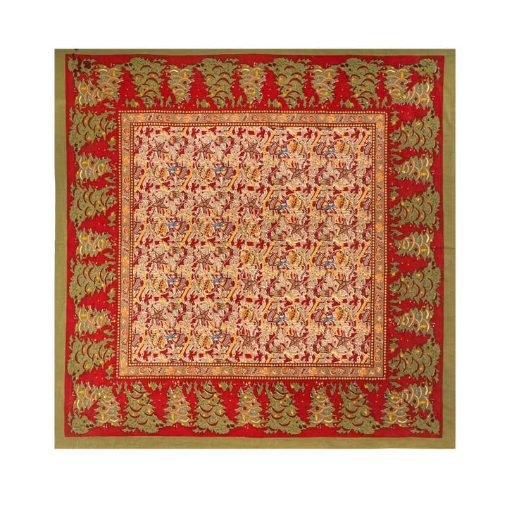 Caravan Home - Wholesale Tablecloth - Noel Red & Green | French Tablecloths24