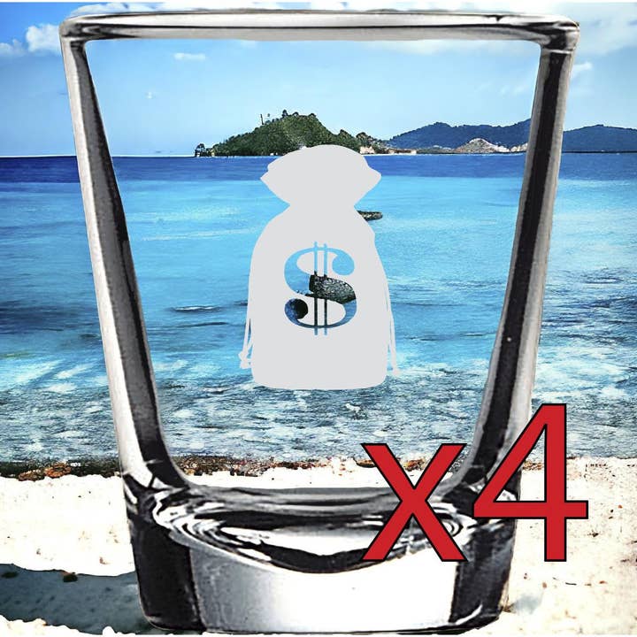 Money Bag Shot Glasses 2oz Premium Spirit Liquor Party for wholesale by Texan Customs