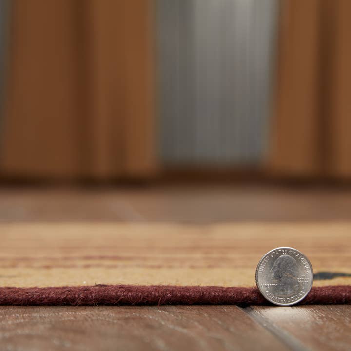 VHC Brands - Vente Tapis - Potomac Tapis en jute ovale Pochoir étoiles avec tampon 27x488