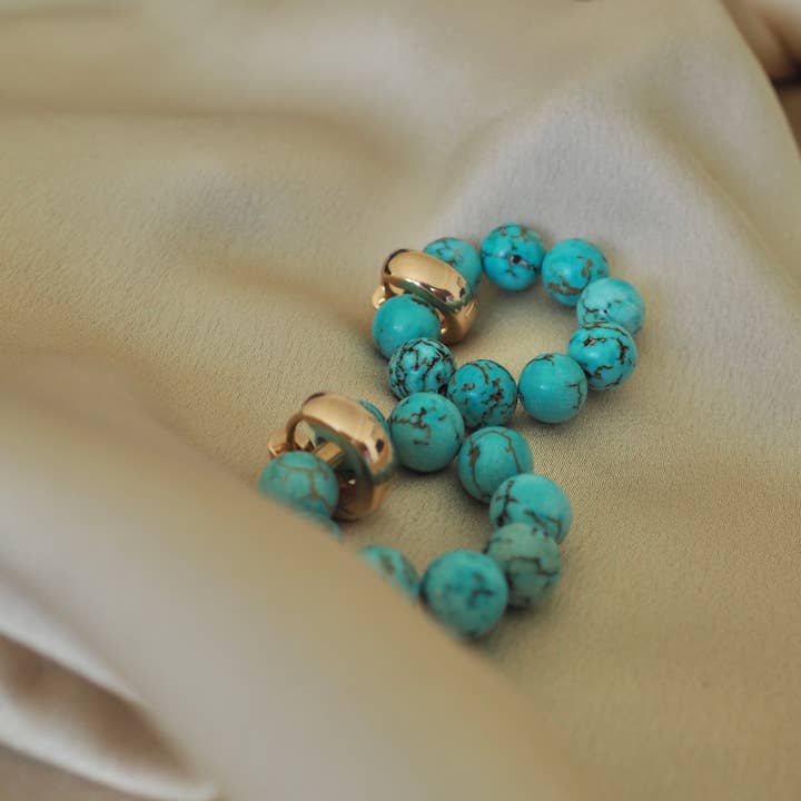 Masha soon - Wholesale Hoop Earrings - Armante Turquoise Earrings2