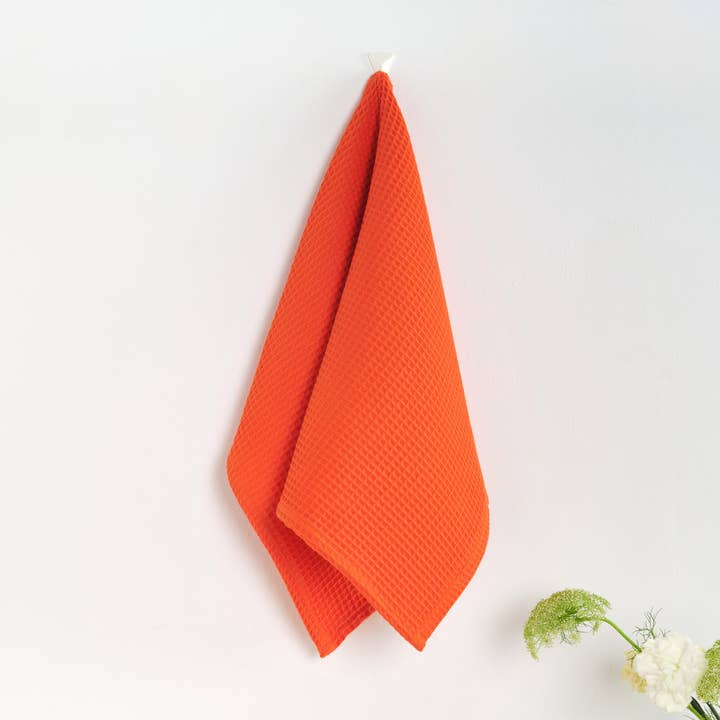 Set van 2 stuks wafelkeukenhanddoeken 100% katoen Donker Oranje voor wholesale door SG HOGAR