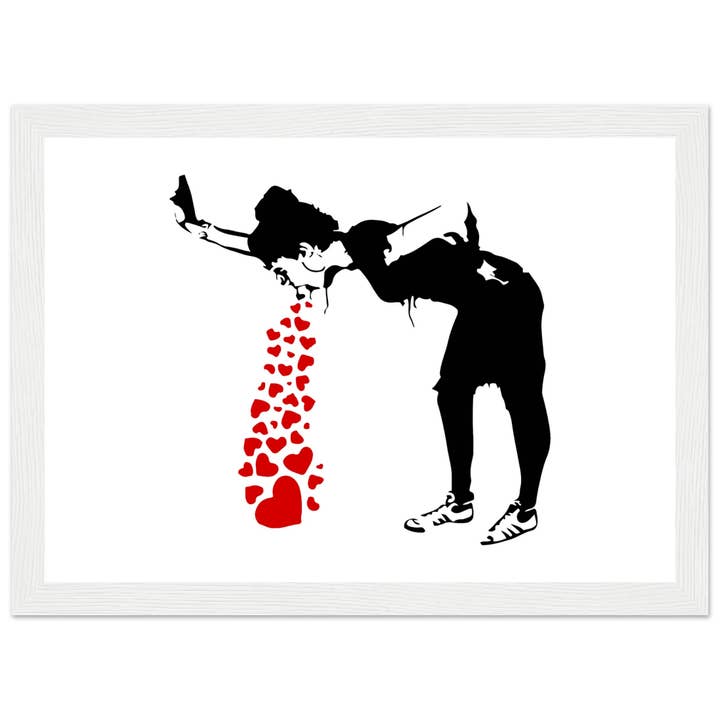 Art-O-Rama Shop – Poster por atacado – Cartaz da arte de Banksy Lovesick Girl Whowing Up Hearts11