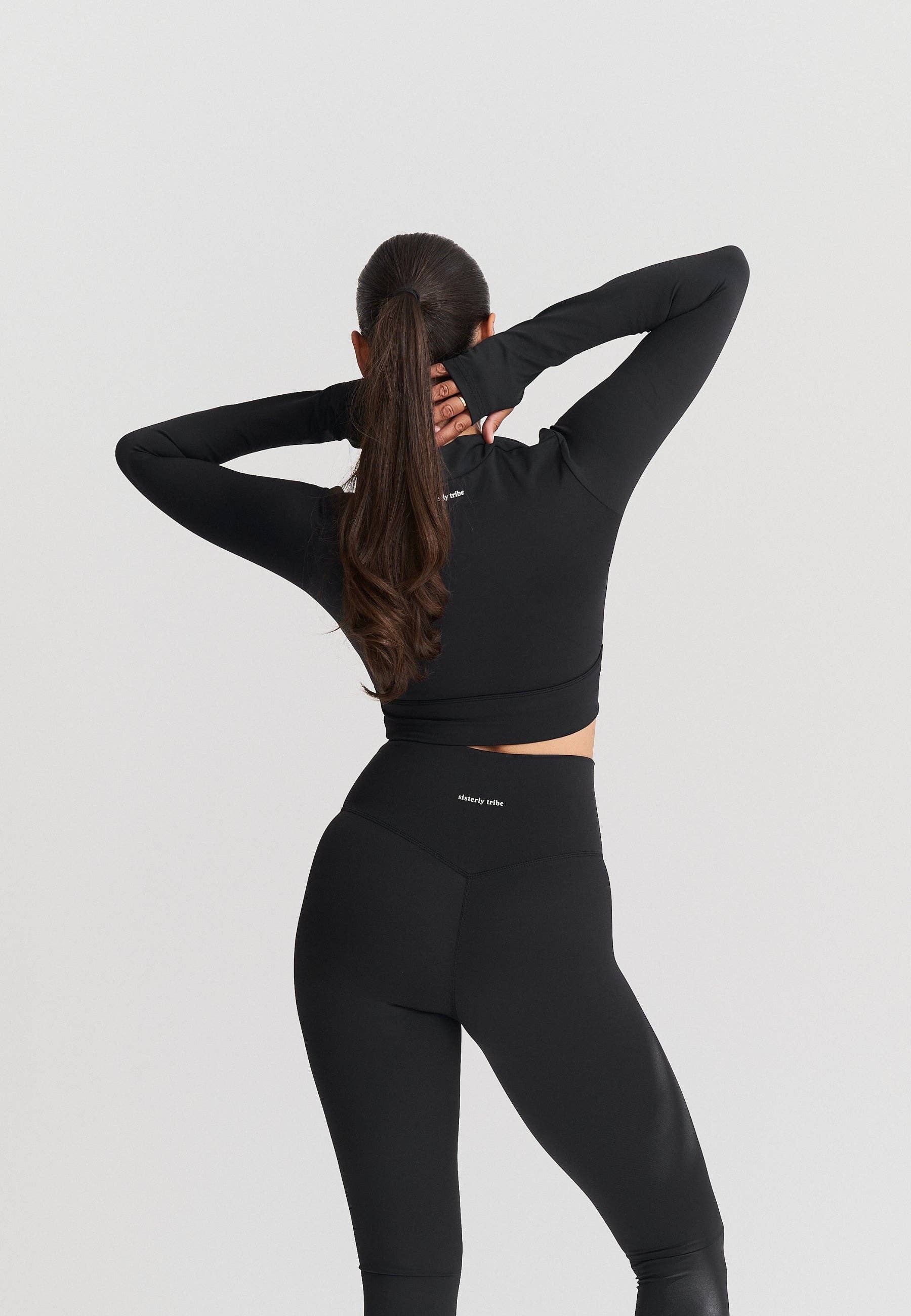 Sisterly Tribe - Wholesale Athletic Top - Women's - Softsculpt Bolero Long Sleeve Top - Black4
