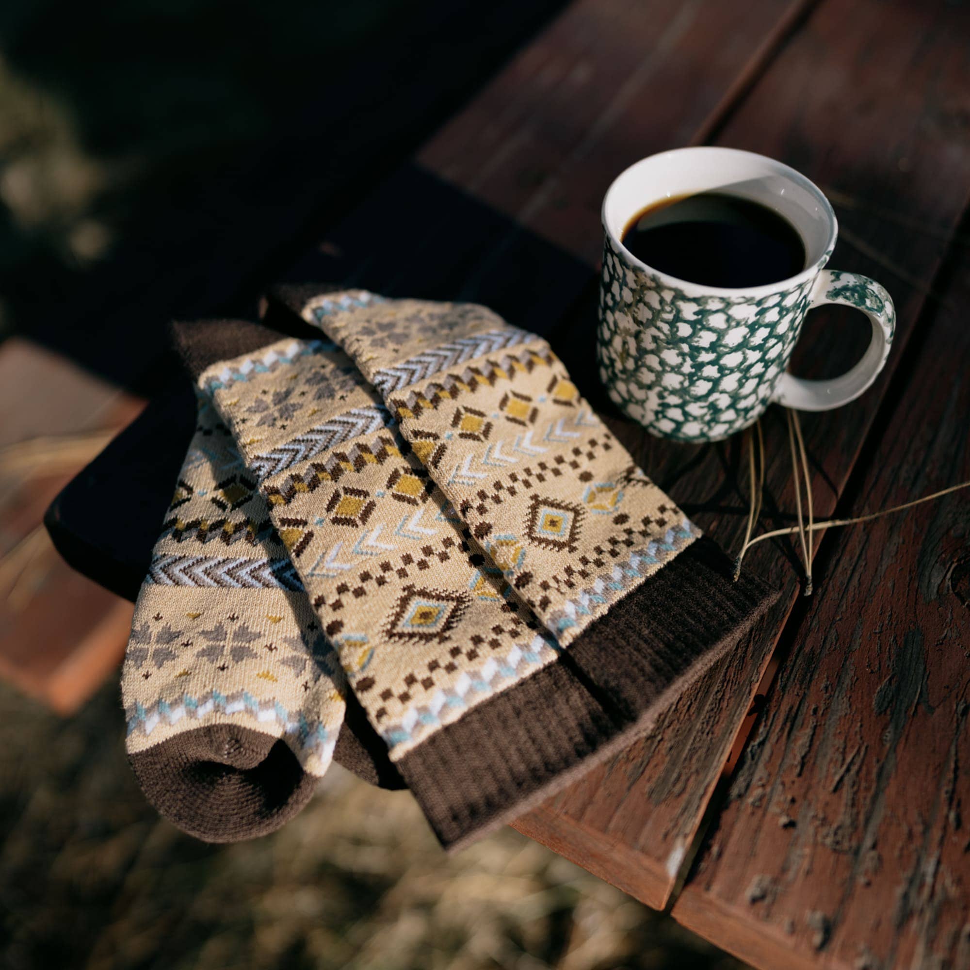 Polar Star - Vente Chaussettes – femme - Chaussettes Tribes | Chaussettes chaudes | Chaussettes brunes | Chaussettes Woodland3