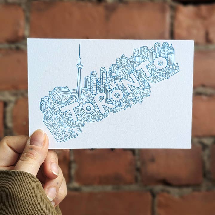 Run This City - Limited Edition Toronto Letterpress Postcard for wholesale by Gotamago