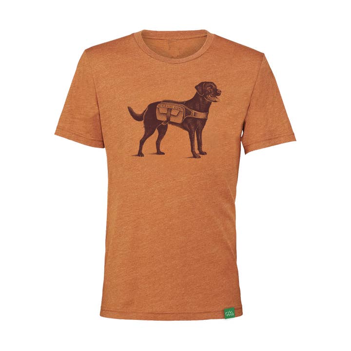 Never Hike Alone Dog Sketch T-Shirt for wholesale by Wild Tribute