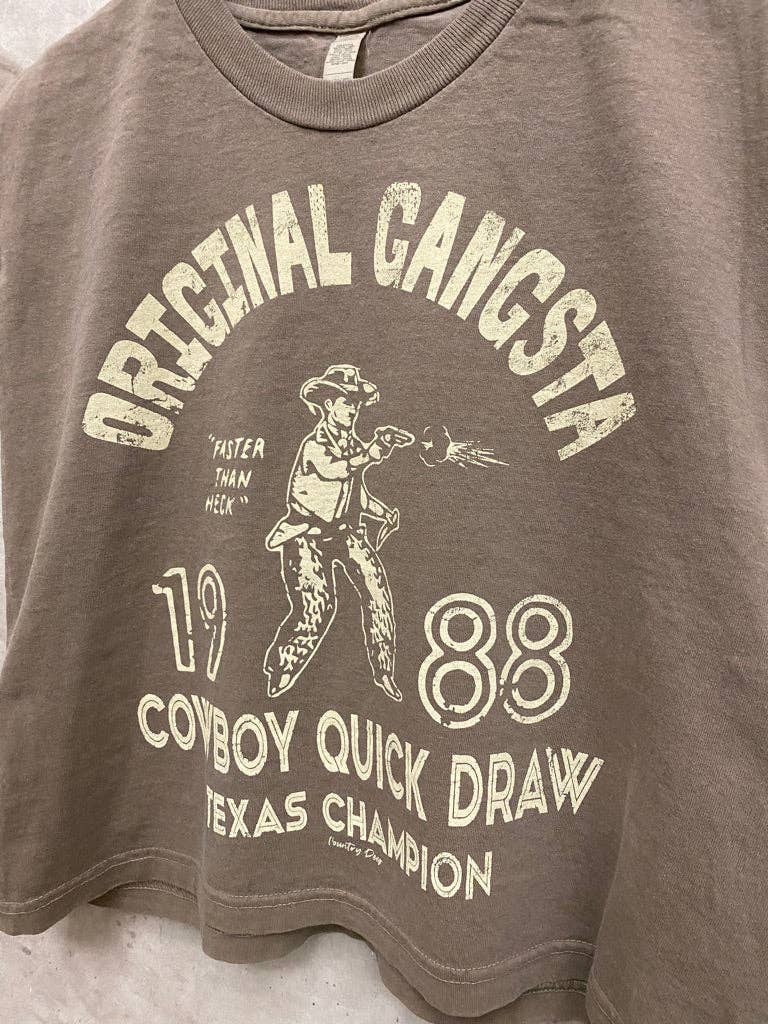 Country Deep Apparel - Wholesale Tank Top - Women's - Original Gangsta Boxy Midriff Muscle top4