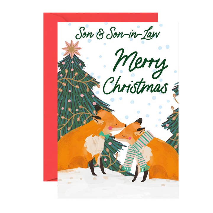 Søn & Svigersøn Ræve Julekort for engroshandel hos Lottie Simpson