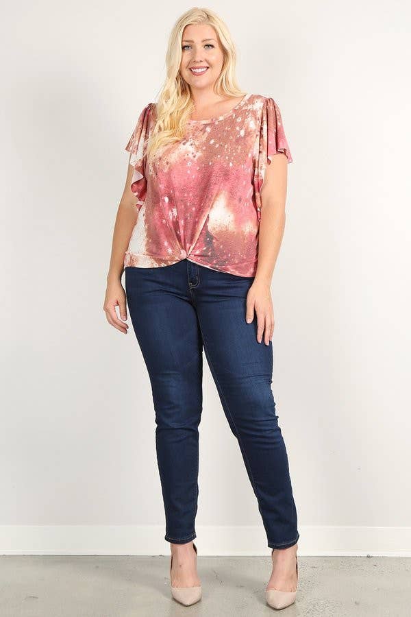 Haute Fox Plus Size & Contemporary - Wholesale Blouse - Women's - Plus Size Galaxy Print Top - WG17583-T3