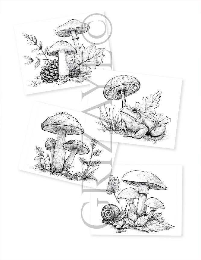 Grizaye - Wholesale DIY Craft Kit - Watercolor Kit: Mushrooms3