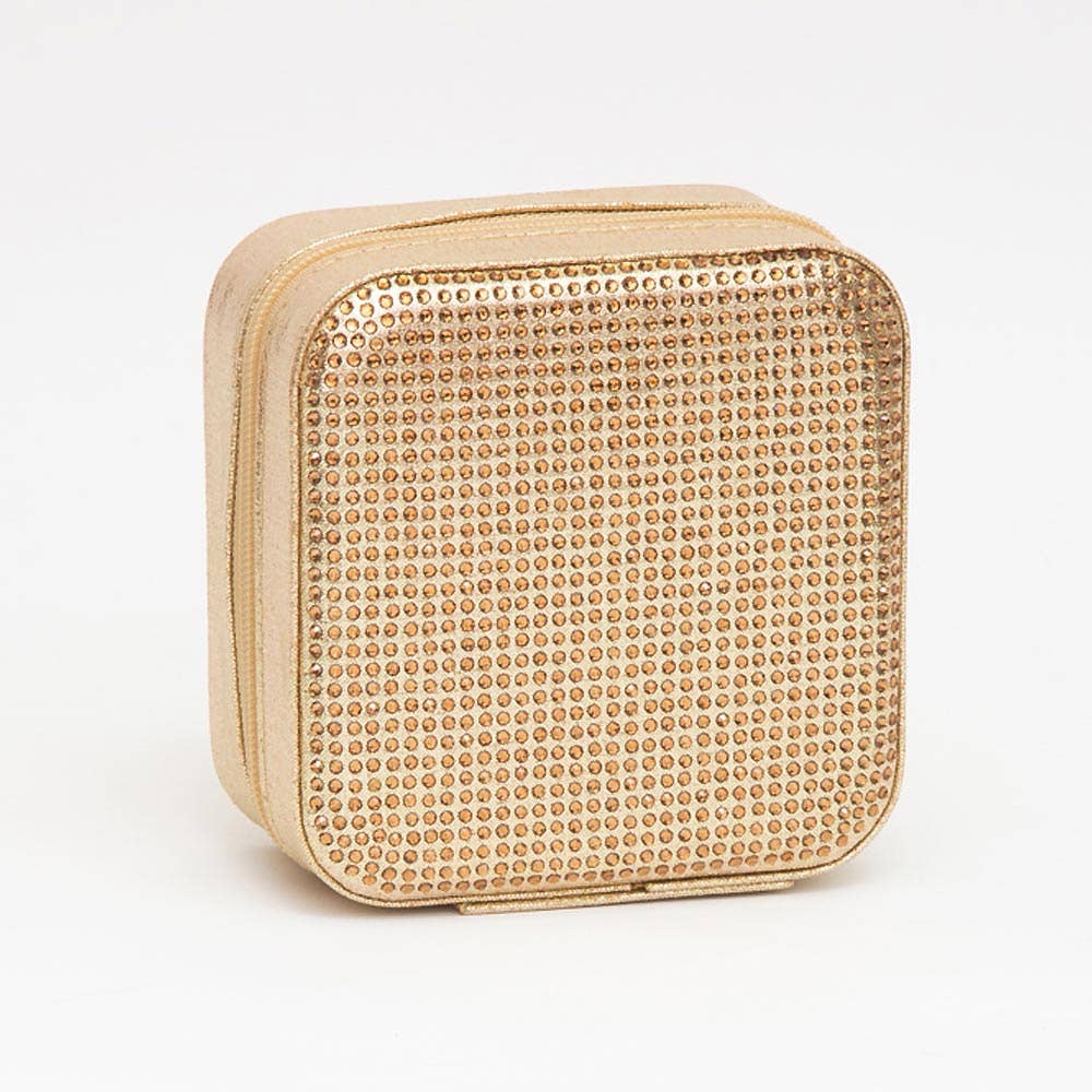 Sensibling Corp. - Wholesale Jewelry Box/Organizer - Bling Studded Square Travel Jewelry Organizer Box
4