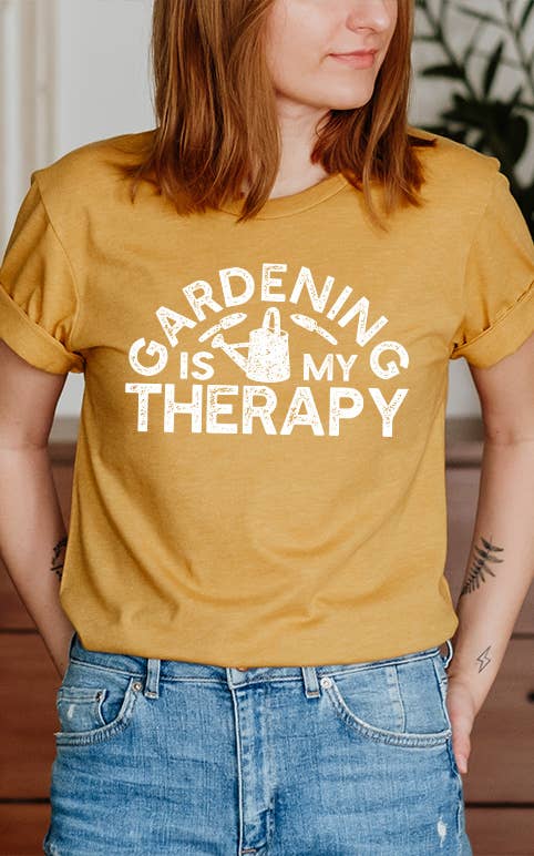 Select Apparel - Wholesale Screen Printed T-Shirt - Women's - Gardening Is My Therapy Graphic Tee1