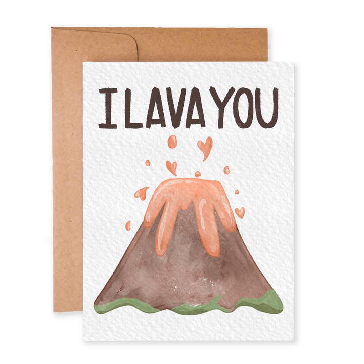 I Lava You | Punny Love Card | Hawaiian Themed Card for wholesale by Paper Dove Shop