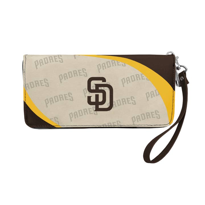 Portefeuille de rangement zippé MLB San Diego Padres Curve pour la vente par Little Earth Productions
