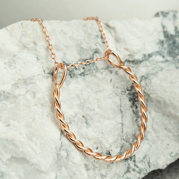 Colar Suporte Anel Ouro 14k Fio Torcido por atacado de Gowa Design