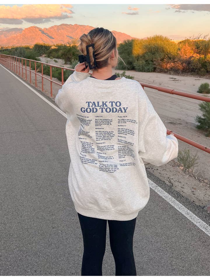 Elevated Faith - Wholesale Graphic Sweatshirt - Women's - Talk to God Unisex Crewneck10