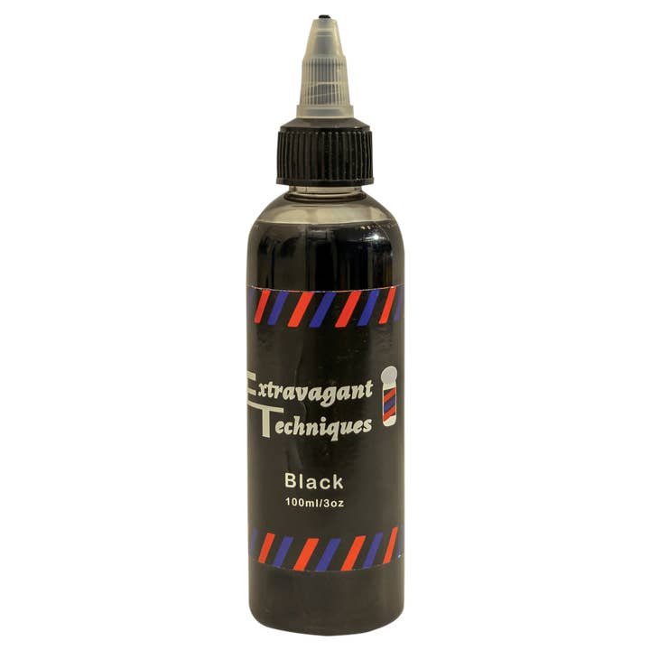 Extravagant Techniques Semi-Permanent Dye – Jet Black (3oz) | Long-Lasting Barber Color | Crisp Hairlines & Beards for wholesale by Extravagant Techniques