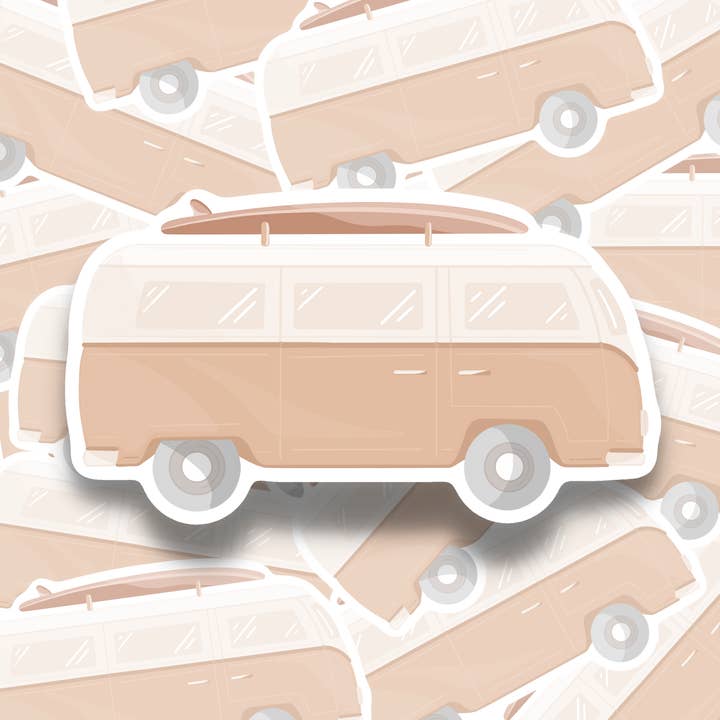 VW HIPPIE VAN STICKER for wholesale by Hazelwood Design