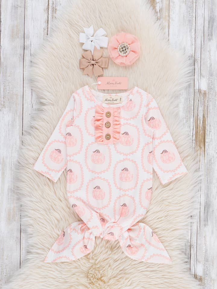 Pumpkin Picker’s Knot Gown for wholesale by Marie Nicole Clothing