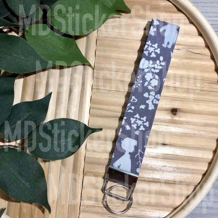 Christopher and Pooh Floral Print Fabric Keychain, Key Fob for wholesale by MDStickerShop