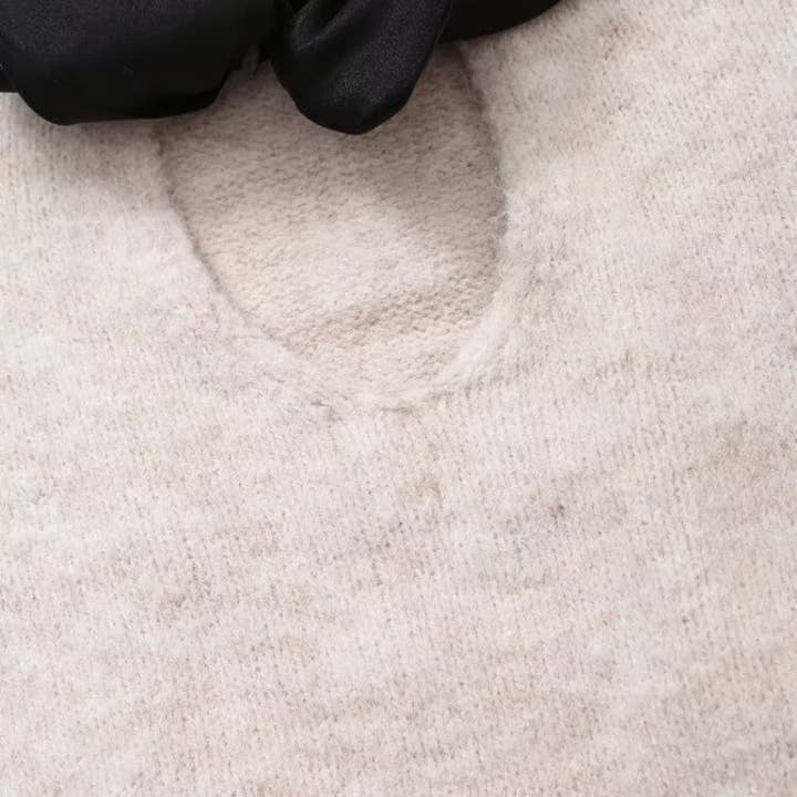 Masyal - Wholesale Knit Sweater - Women's - Bow Accent Knit Pullover Sweater10