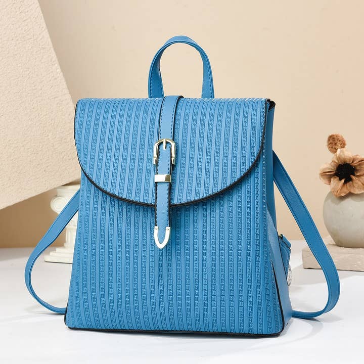 Medium Size Patterned Structured Backpack-2103-8 for wholesale by Superbia