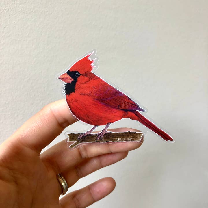 YubaCat Designs - Wholesale Sticker - Northern Cardinal sticker1