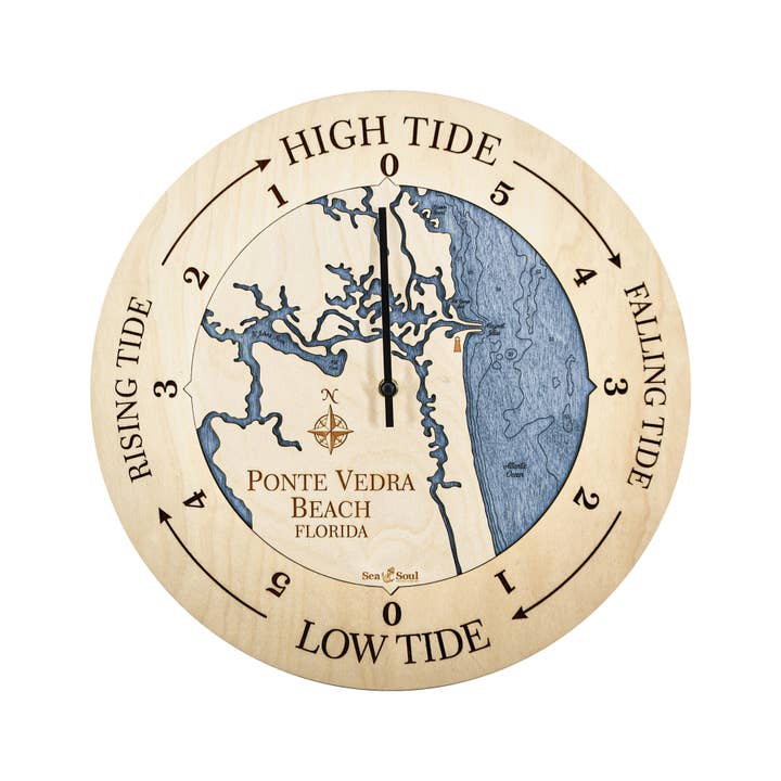Sea & Soul Nautical Chart Art - Wholesale Wall Clock - Florida East Coast Nautical Chart Tide Clock-Many Locations132