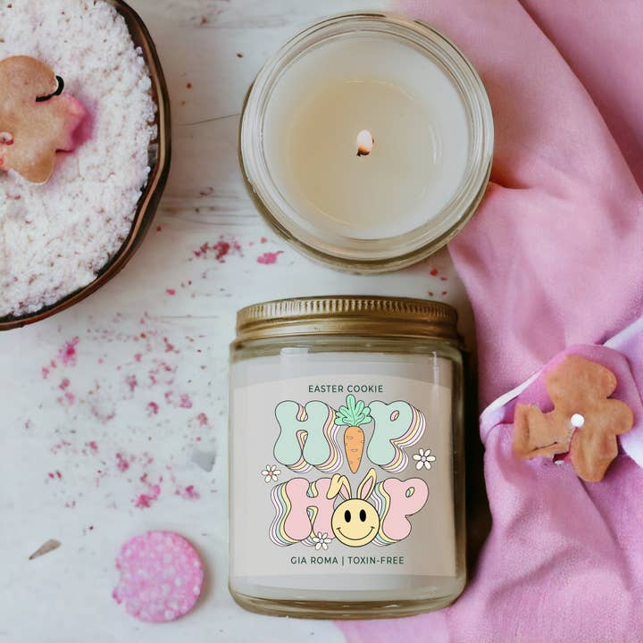 Gia Roma - Wholesale Jar/Filled Candle - Retro Easter Candles + Cute Spring Soy Scented Candle Jars