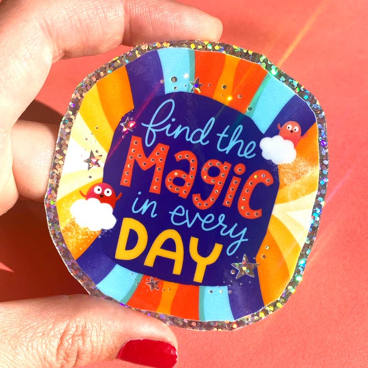 Autocollant à paillettes Find the Magic In Everyday pour la vente par Fox Card Co