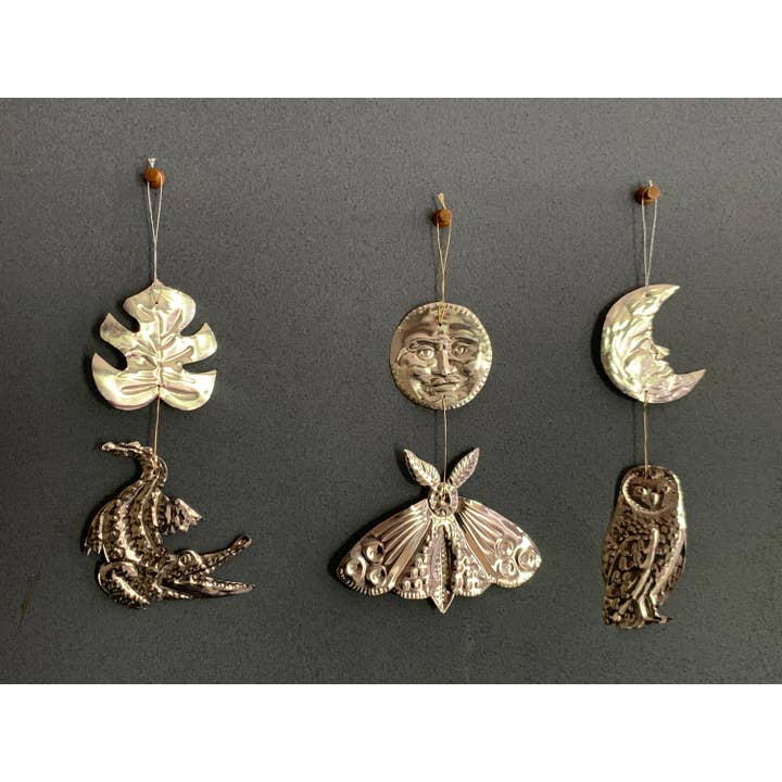 Foot Range Mountain – wholesale Wall Accent – Moon and Moth Handmade Embossed Pressed Tin Wall Decoration8